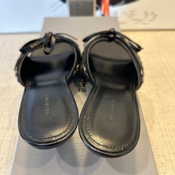 Balenciaga Cagole 70 Leather Mule in Arena Lambskin Black - Picture 7 of 10